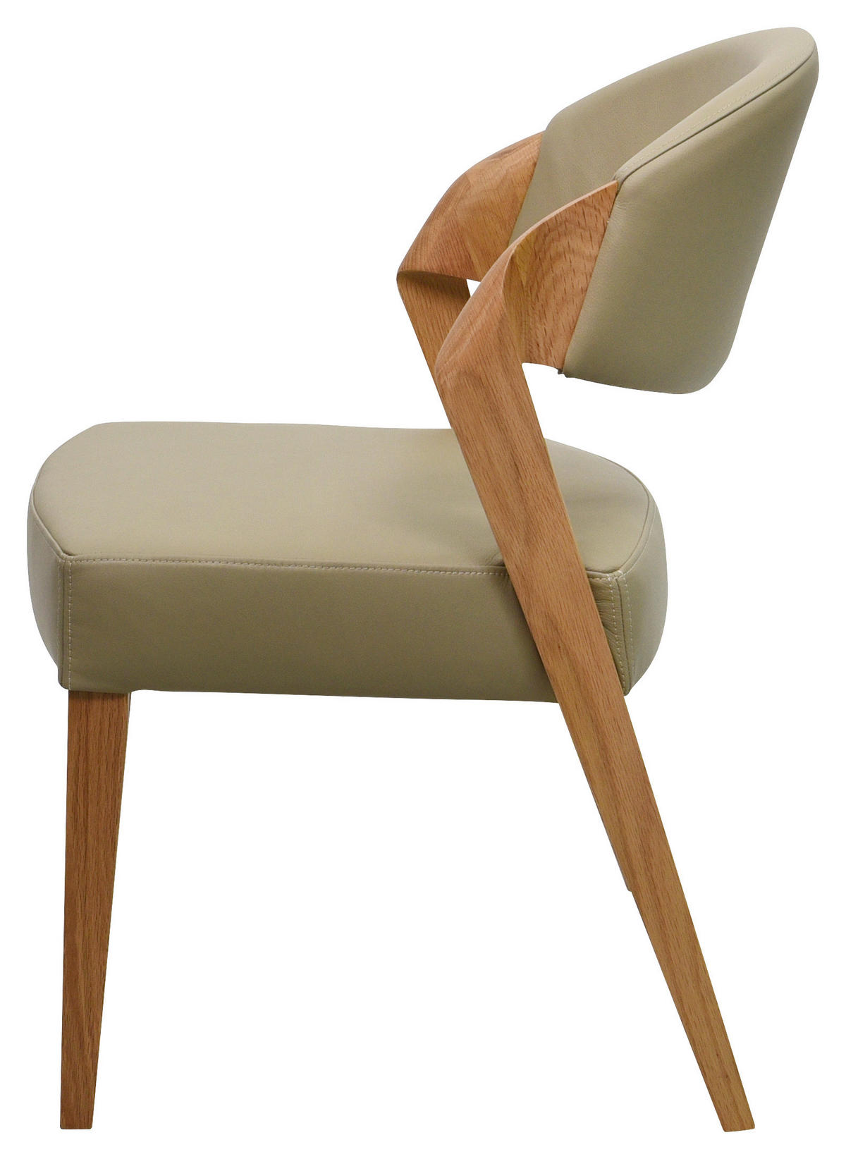 ARMLEHNSTUHL    Echtleder  Beigebraun  - Eichefarben/Beigebraun, MODERN, Leder/Holz (59/82/62cm) - Livetastic