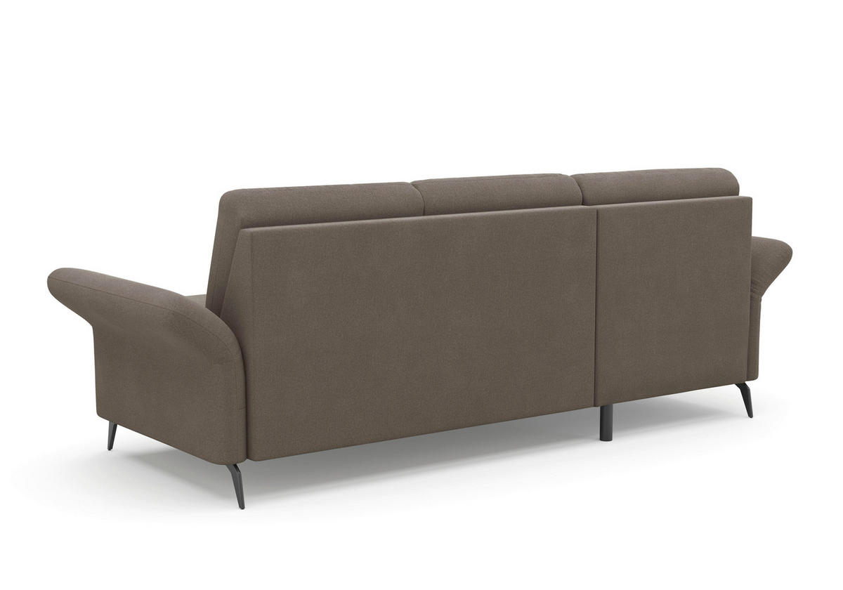 ECKSOFA ROCHELLE E Schlammfarben Flachgewebe  - Schlammfarben/Schwarz, KONVENTIONELL, Textil/Metall (164/251cm) - Sit & More