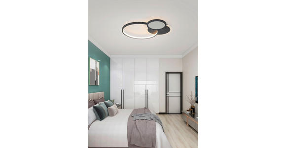 LED-DECKENLEUCHTE 55/45/7,5 cm - Schwarz, LIFESTYLE, Kunststoff/Metall (55/45/7,5cm) - Novel