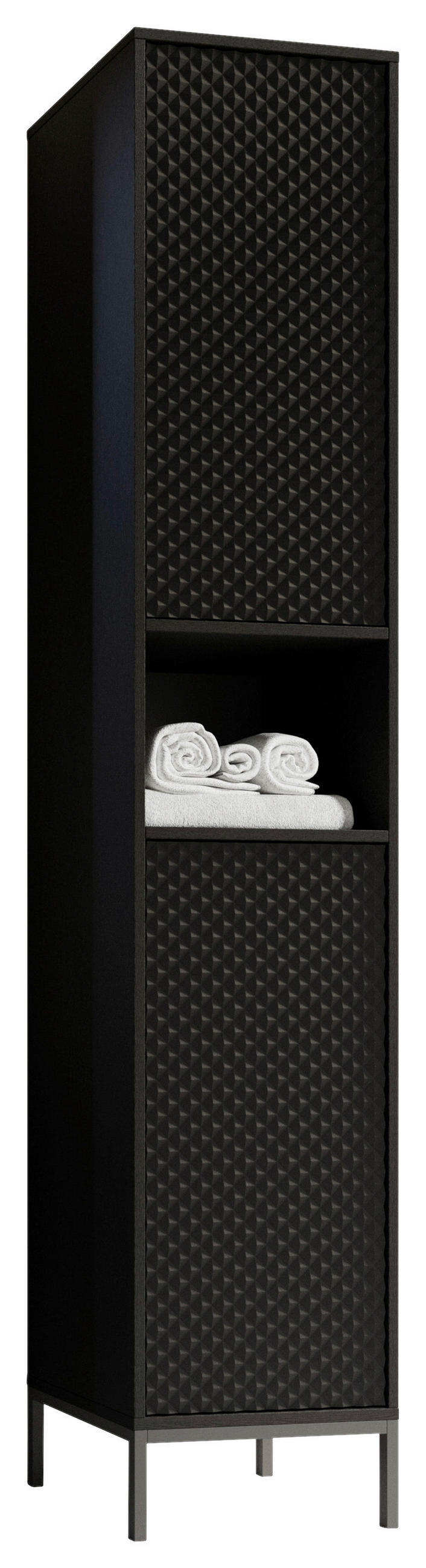 HOCHSCHRANK 38/197/32 cm  - Schwarz, MODERN, Holzwerkstoff/Metall (38/197/32cm) - MID.YOU