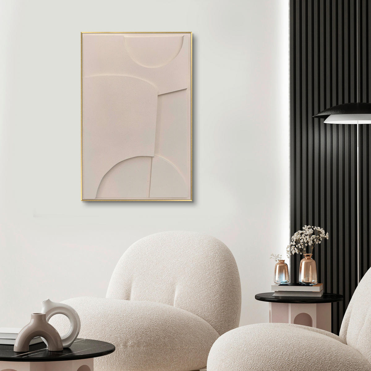 ORIGINALBILD 58/88 cm  - Hellbraun/Goldfarben, Trend, Holzwerkstoff/Kunststoff (58/88cm) - Monee