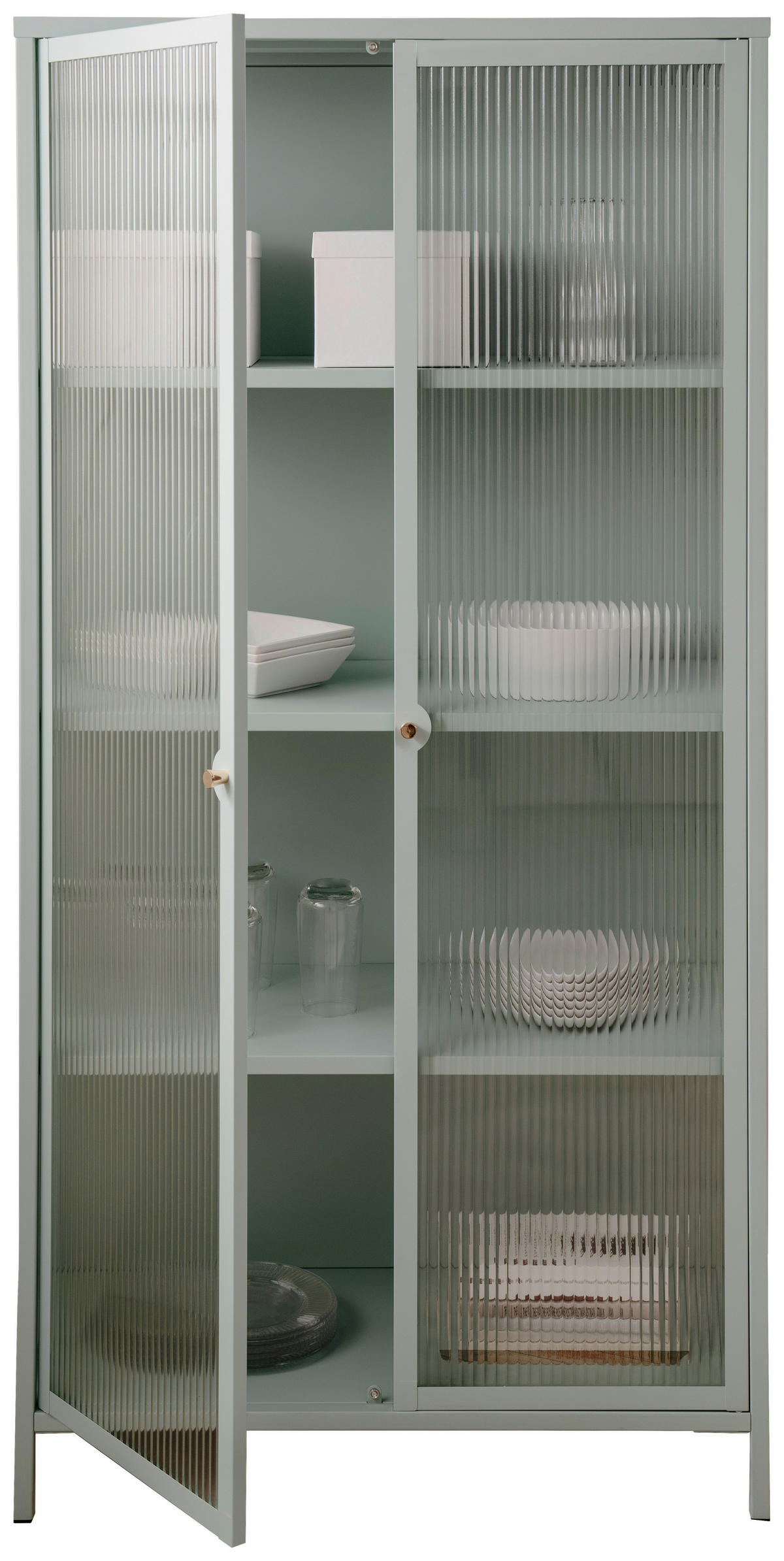 VITRINA 80/160/40 cm   - boje mente/zlatne boje, Design, staklo/metal (80/160/40cm) - MID.YOU