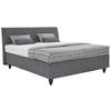 BOXSPRINGBETT 180/200 cm,  in Grau, Dunkelgrau, gepolstertes Kopfteil, Matratzen, H2 + H2 = mittel  - Dunkelgrau/Schwarz, Design, Holzwerkstoff/Kunststoff (180/200cm) - RUF Betten