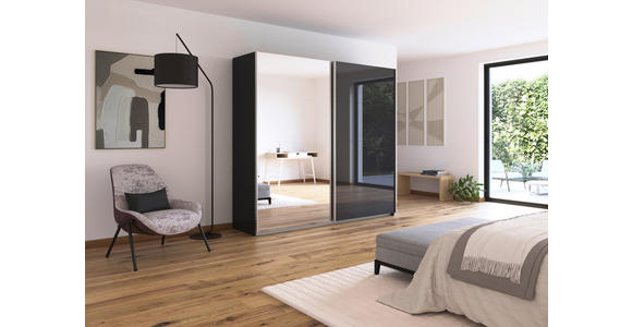 SCHWEBETÜRENSCHRANK  in Grau  - Alufarben/Grau, KONVENTIONELL, Glas/Holzwerkstoff (225/210/62cm) - Xora