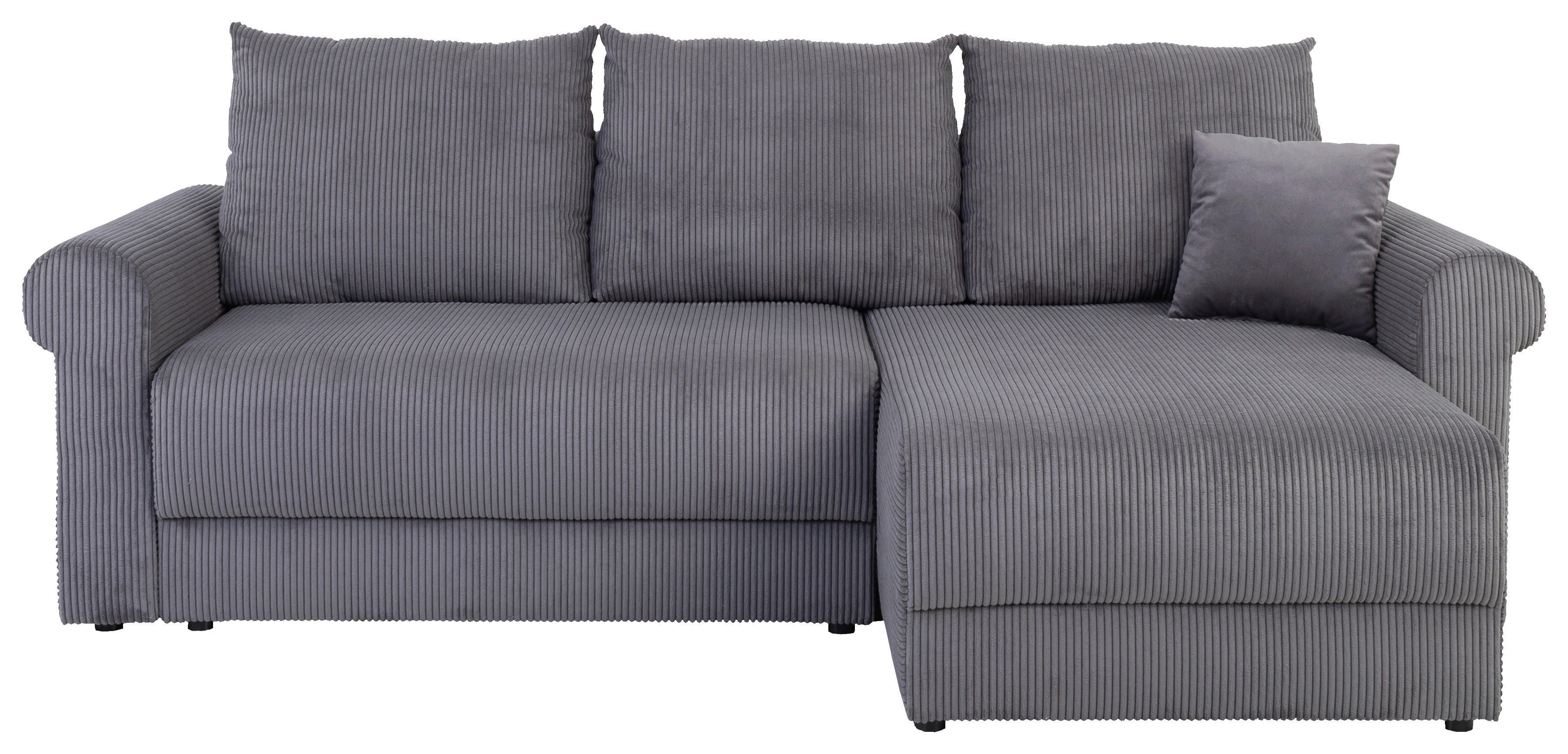 ROHOVÁ SEDAČKA, textil, dřevo, kov, tmavě šedá - černá/tmavě šedá, Konvenční, kov/dřevo (245/92/145cm) - Carryhome