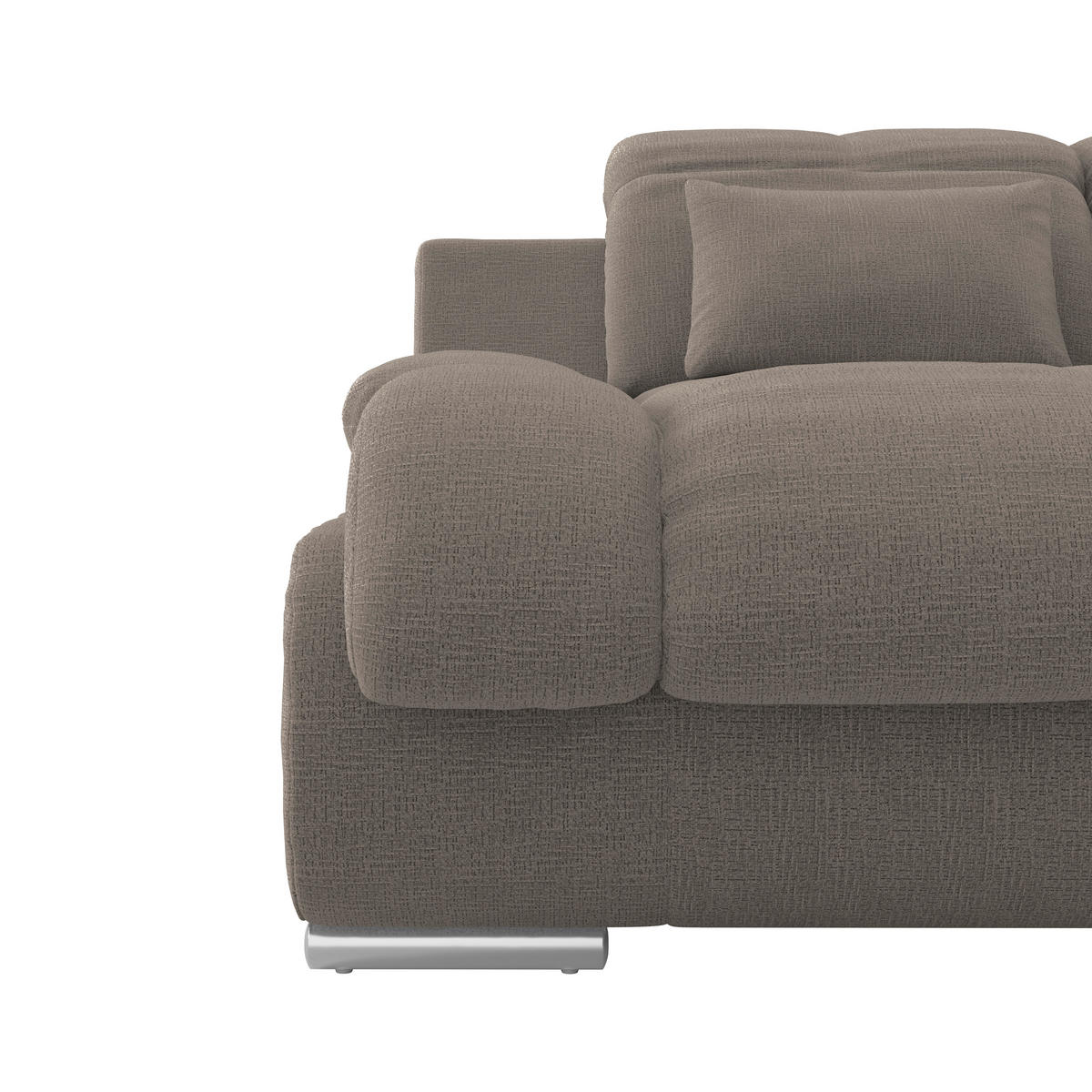 WOHNLANDSCHAFT MULTI Dunkelbraun Chenille  - Chromfarben/Dunkelbraun, MODERN, Textil/Metall (184/345/228cm) - Livetastic