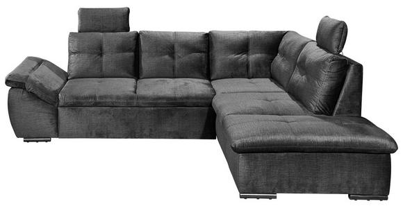 ECKSOFA  in Mikrovelours Schwarz  - Schwarz, KONVENTIONELL, Kunststoff/Textil (265/217cm) - Carryhome