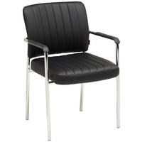 BESUCHERSTUHL Schwarz, Chromfarben  - Chromfarben/Schwarz, LIFESTYLE, Holz/Kunststoff (56/81/63cm) - Livetastic
