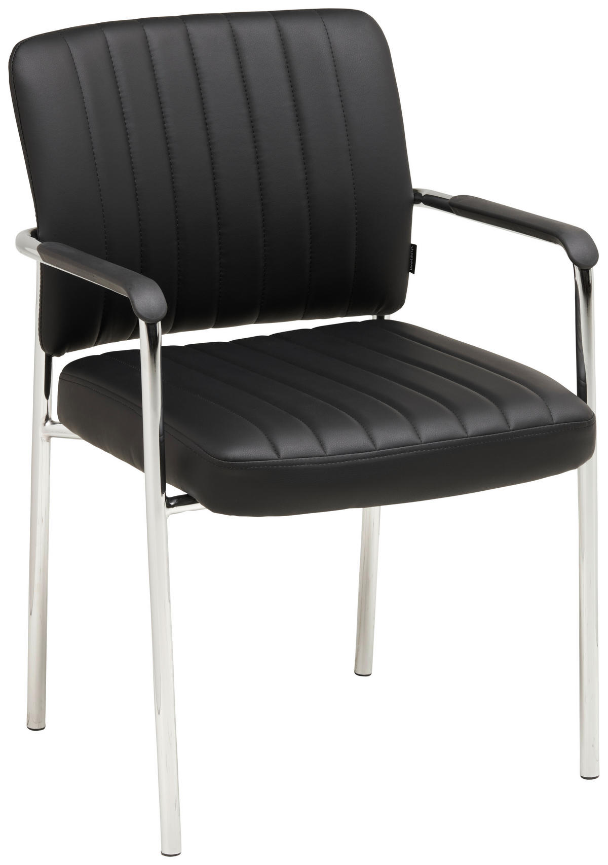 BESUCHERSTUHL Schwarz, Chromfarben  - Chromfarben/Schwarz, LIFESTYLE, Holz/Kunststoff (56/81/63cm) - Livetastic