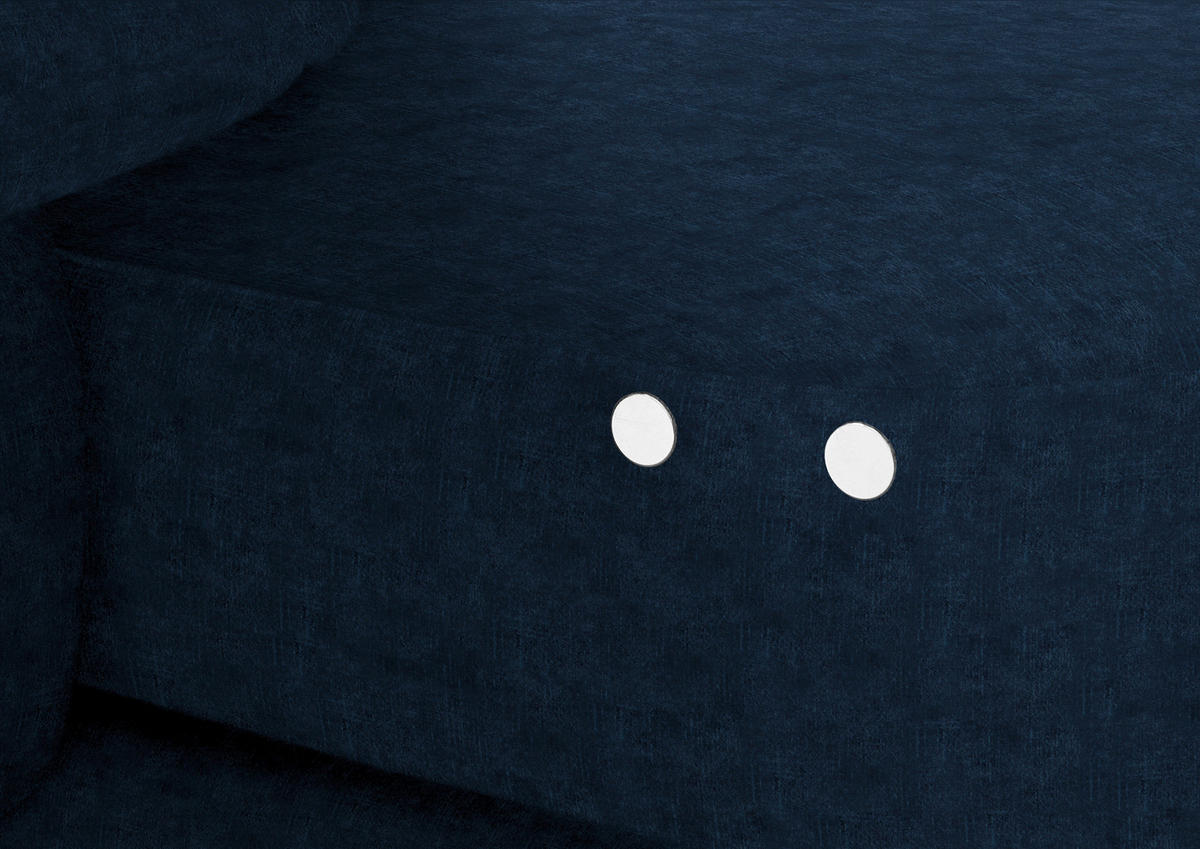 ECKSOFA in Velours Dunkelblau  - Schwarz/Dunkelblau, Design, Textil/Metall (180/310cm) - Dieter Knoll