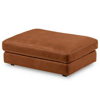 HOCKER in Leder Karamell  - Beige/Karamell, Design, Leder/Kunststoff (123/45/93cm) - Livetastic