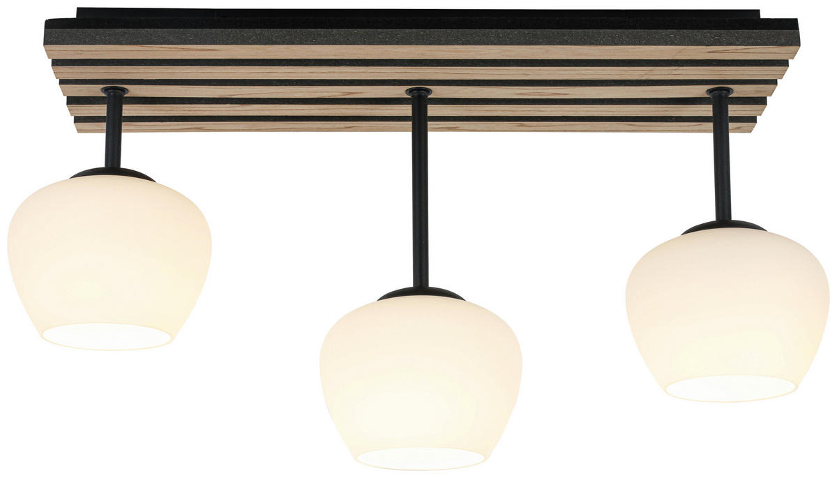 HÄNGELEUCHTE 60/16/35 cm   - Eichefarben/Schwarz, Trend, Glas/Holzwerkstoff (60/16/35cm) - Collet's Monde