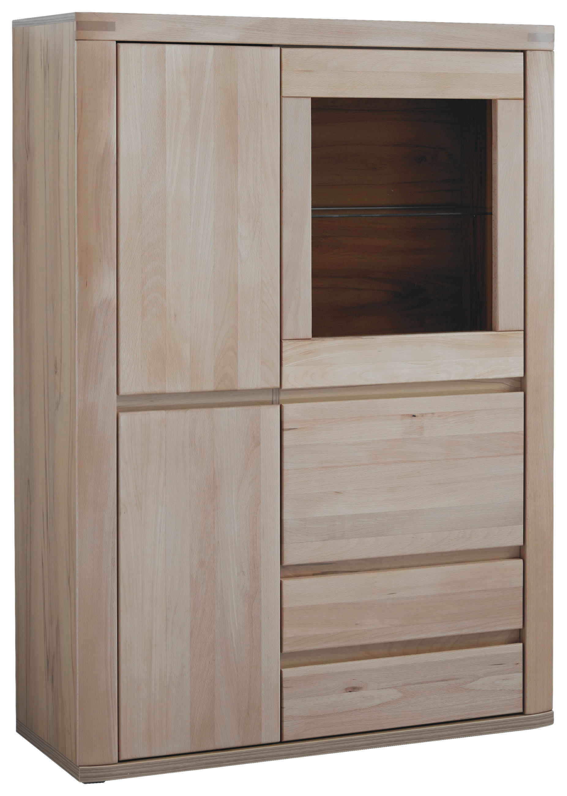 HIGHBOARD  in 98/140/38 cm  - Alteiche/Grau, KONVENTIONELL, Glas/Holz (98/140/38cm) - Voleo