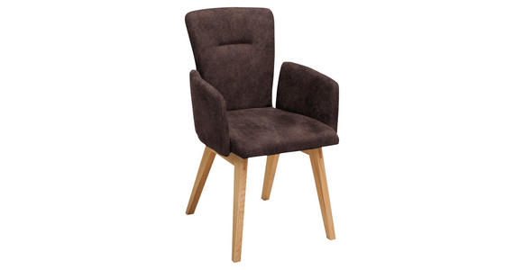 ARMLEHNSTUHL in Holz, Textil Braun - Braun, KONVENTIONELL, Holz/Textil (57/91/66cm) - Dieter Knoll