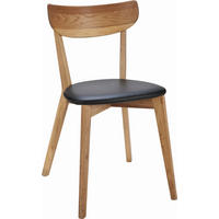 STOL glänsande  - svart/ekfärgad, Klassisk, trä/plast (44/80/46cm) - Rowico