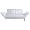 2-SITZER-SOFA Echtleder Weiß  - Chromfarben/Weiß, Design, Leder/Metall (178-226/82/96-177cm) - Dieter Knoll
