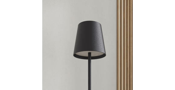 AKKU-STEHLEUCHTE 22/130 cm    - Schwarz, KONVENTIONELL, Kunststoff/Metall (22/130cm) - Novel