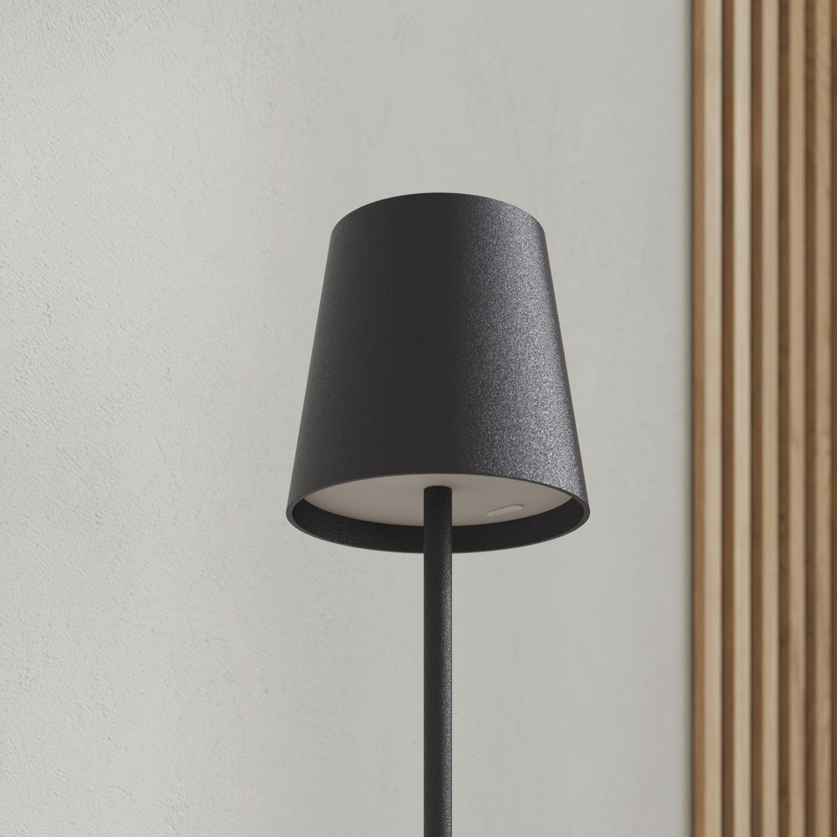 AKKU-STEHLEUCHTE 22/130 cm    - Schwarz, KONVENTIONELL, Kunststoff/Metall (22/130cm) - Novel