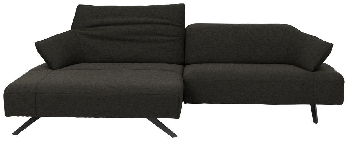 ECKSOFA  in Struktur Graubraun  165/276 cm  - Anthrazit/Graubraun, Design, Textil/Metall (165/276cm) - Himolla