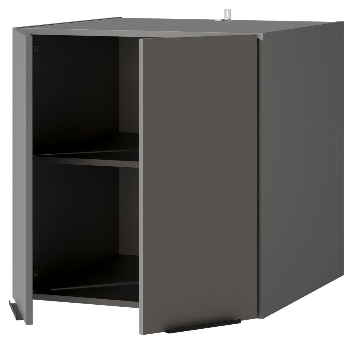 AUFSATZSCHRANK 70/70/68 cm   - Schwarz/Grau, Basics, Holzwerkstoff/Metall (70/70/68cm) - MID.YOU