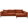 ECKSOFA Kupferfarben Cord  - Schwarz/Kupferfarben, Design, Textil/Metall (313/172cm) - Livetastic