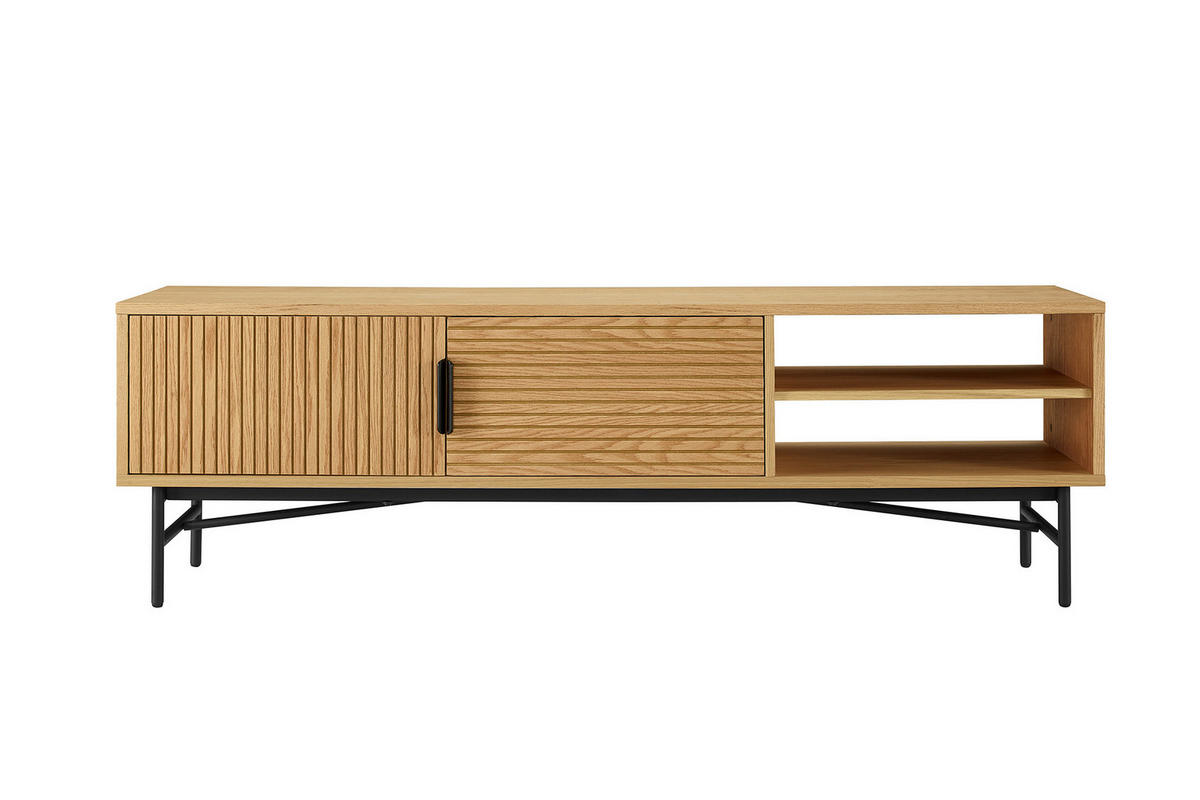 LOWBOARD  in 160/50/40 cm  - Eichefarben/Schwarz, Design, Holz/Holzwerkstoff (160/50/40cm) - Livetastic
