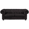CHESTERFIELD-SOFA Webstoff Anthrazit  - Wengefarben/Anthrazit, LIFESTYLE, Holz/Textil (206/76,5/96cm) - Landscape