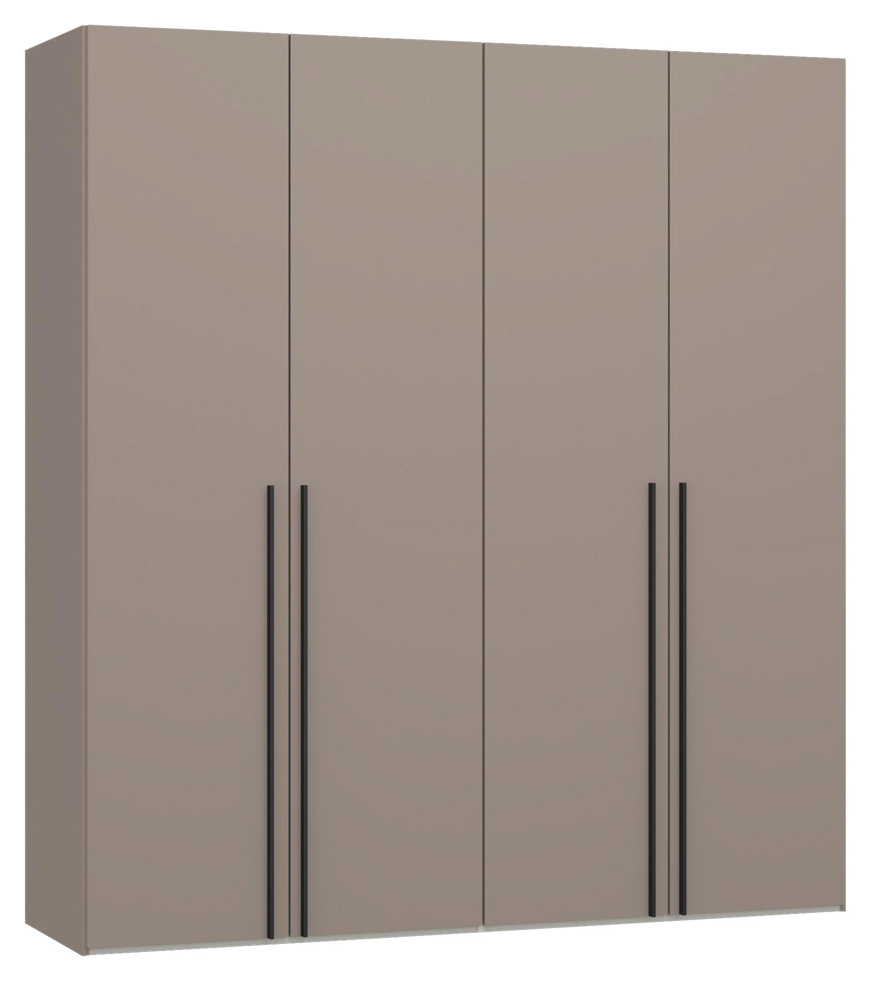DREHTÜRENSCHRANK 203/220/59 cm,  in Hellbraun, 4-türig  - Hellbraun/Schwarz, Design, Holzwerkstoff/Metall (203/220/59cm) - Jutzler