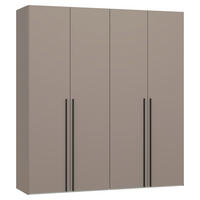 DREHTÜRENSCHRANK  in Hellbraun  - Hellbraun/Schwarz, Design, Holzwerkstoff/Metall (203/220/59cm) - Jutzler