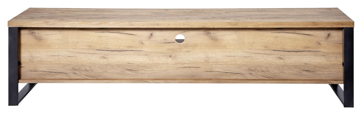 LOWBOARD  in 180/45/40 cm  - Eichefarben/Anthrazit, KONVENTIONELL, Holzwerkstoff/Metall (180/45/40cm) - Livetastic