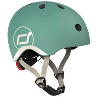 KINDERHELM XXS-S  - Dunkelgrün/Hellgrau, Trend, Kunststoff/Textil (XXS-Snull) - Scoot and Ride