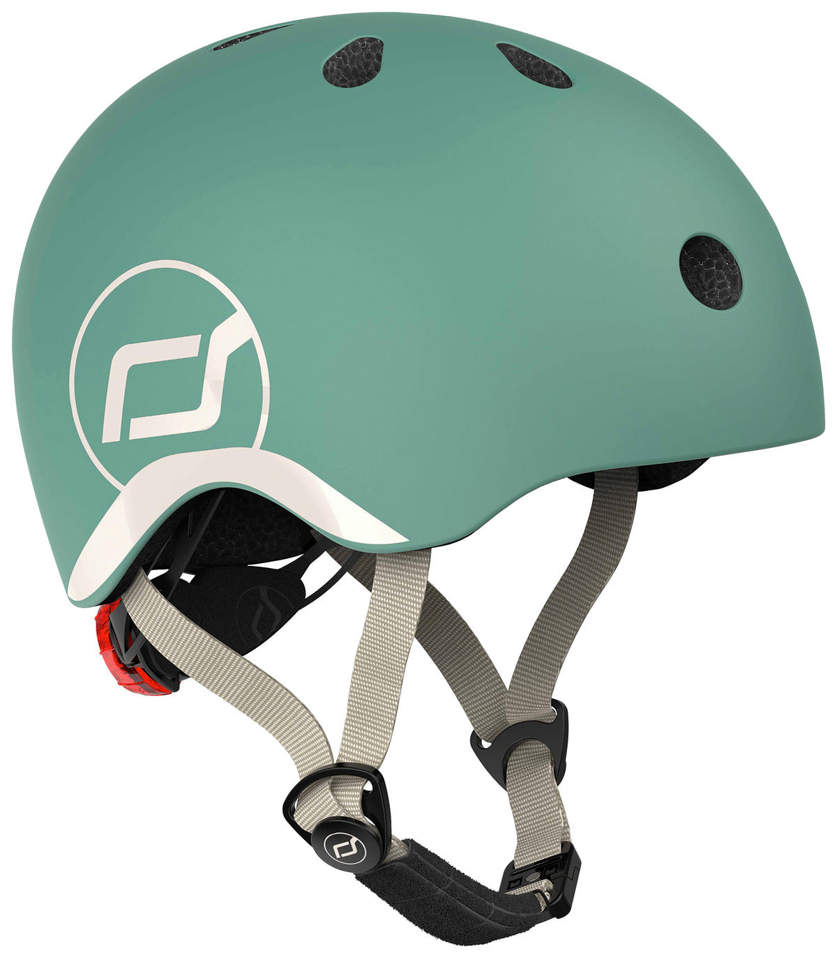 KINDERHELM XXS-S  - Dunkelgrün/Hellgrau, Trend, Kunststoff/Textil (XXS-Snull) - Scoot and Ride