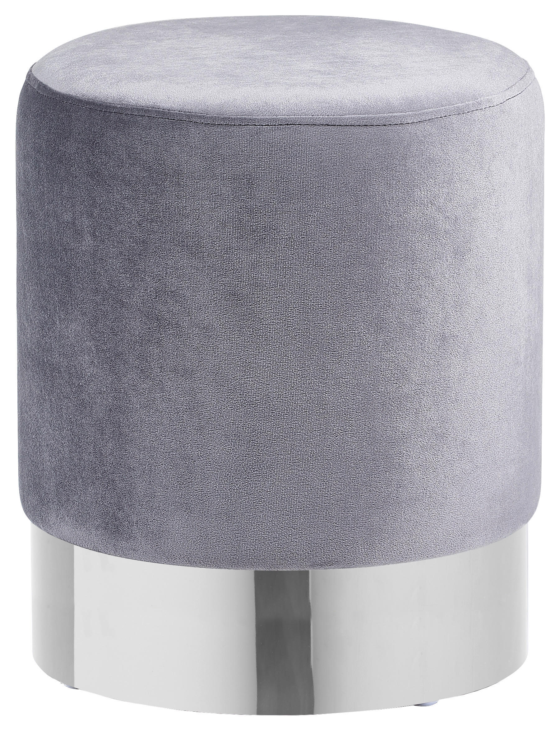 PALL i metall, textil grå, kromfärg - kromfärg/grå, Trend, metall/textil (35/42/35cm) - Xora