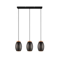 STROPNÍ ZÁVĚSNÉ SVÍTIDLO, 71/15/150 cm  - černá/barvy zlata, Basics, kov/dřevo (71/15/150cm)