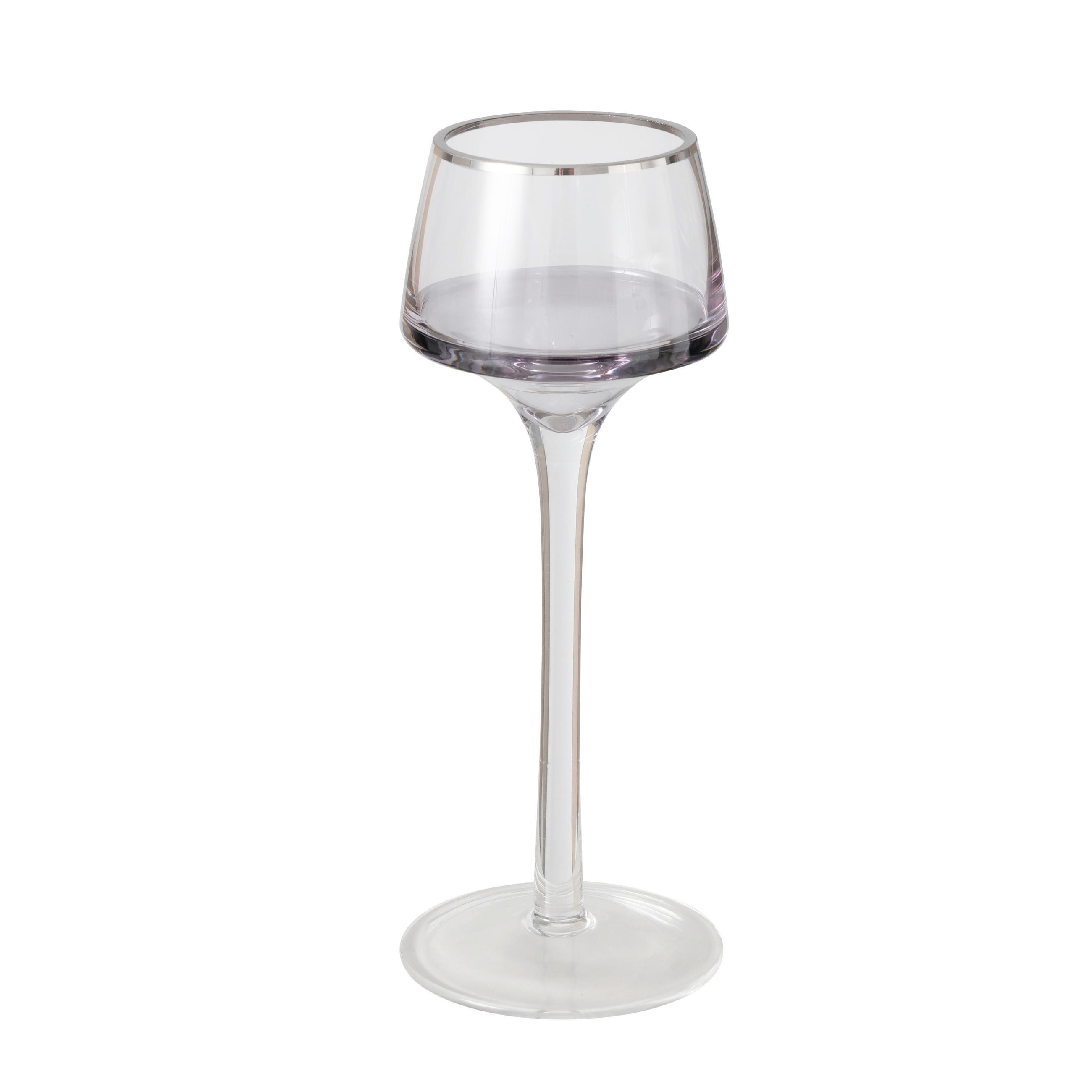 MÉCSESTARTÓ - világosszürke, Design, Üveg (7,5/20cm)