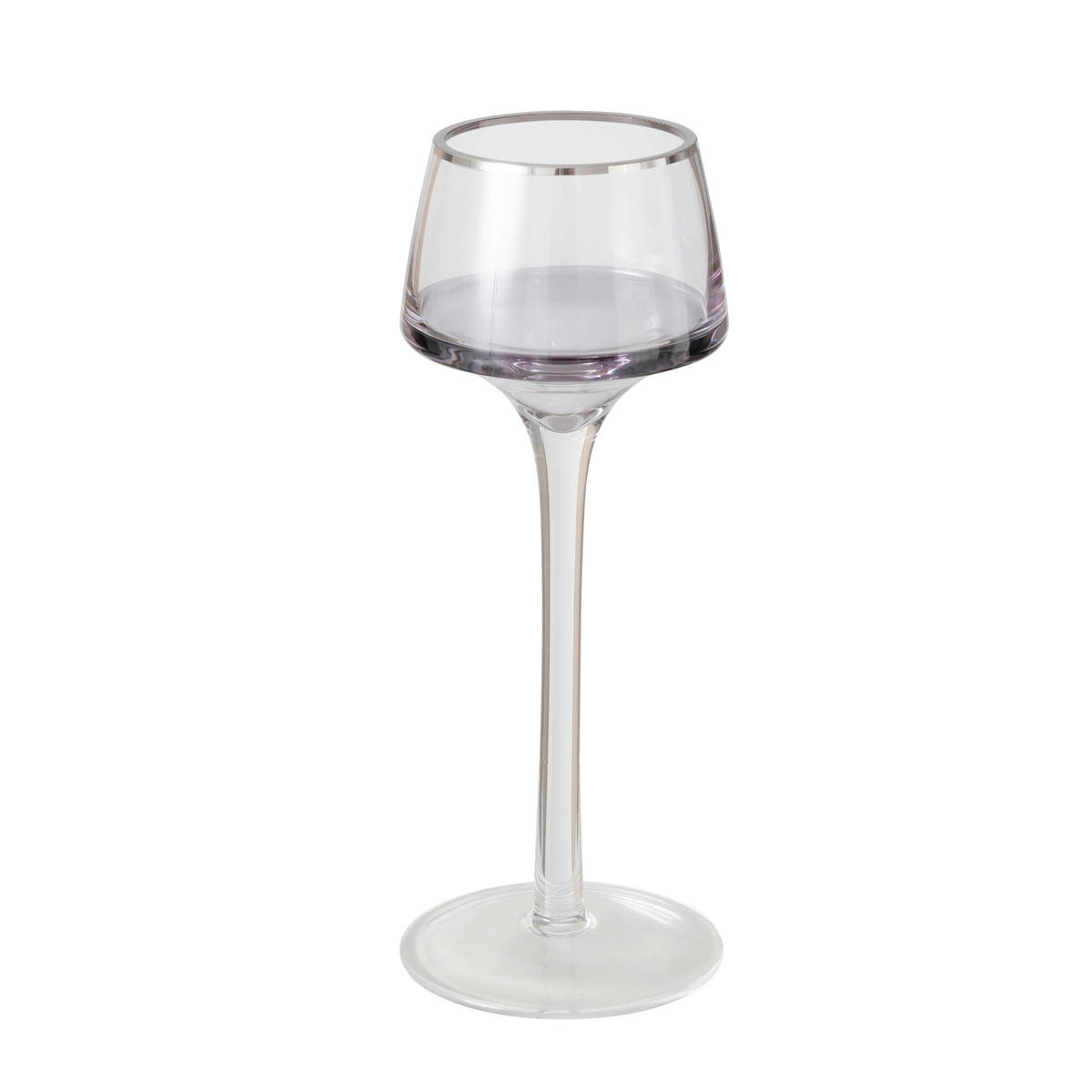 MÉCSESTARTÓ - világosszürke, Design, Üveg (7,5/20cm)