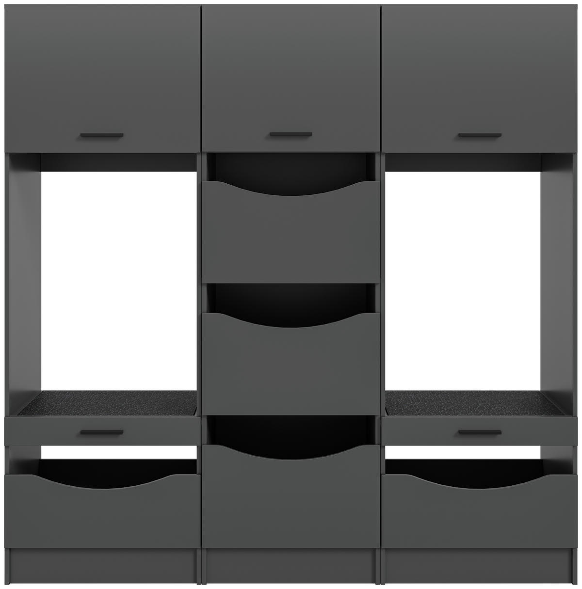HAUSWIRTSCHAFTSRAUM 192/195/68 cm Anthrazit  - Anthrazit, Basics, Holzwerkstoff (192/195/68cm) - MID.YOU