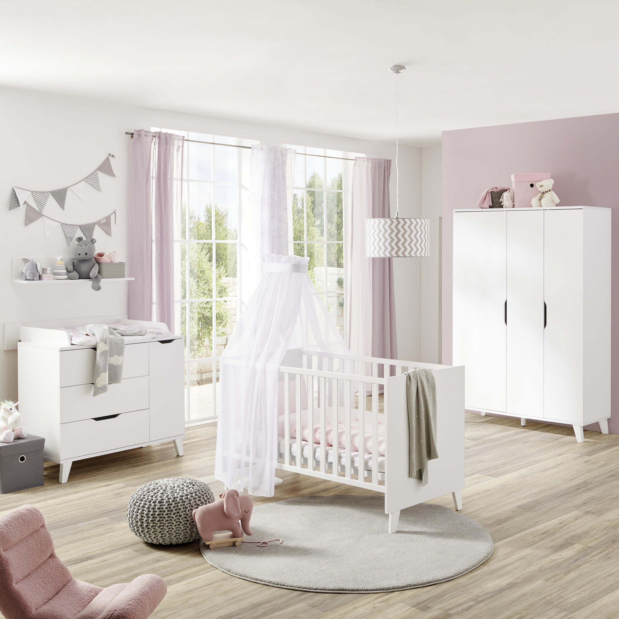 STENSKI REGAL bela - bela, Trend, leseni material/les (94,7/20,00/19,6cm) - My Baby Lou