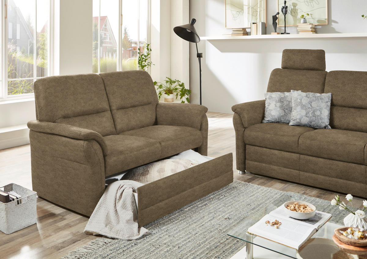 SITZGARNITUR Mikrofaser Grün  - Alufarben/Grün, KONVENTIONELL, Textil/Metall (192/96/89cm) - Beldomo Comfort