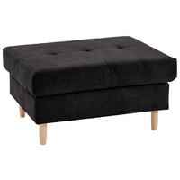 HOCKER Chenille Schwarz  - Buchefarben/Schwarz, Design, Holz/Textil (90/48/68cm) - Ti'me