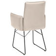 ARMLEHNSTUHL  in Stahl Mikrofaser  - Creme/Schwarz, Design, Textil/Metall (61/91/60cm) - Dieter Knoll
