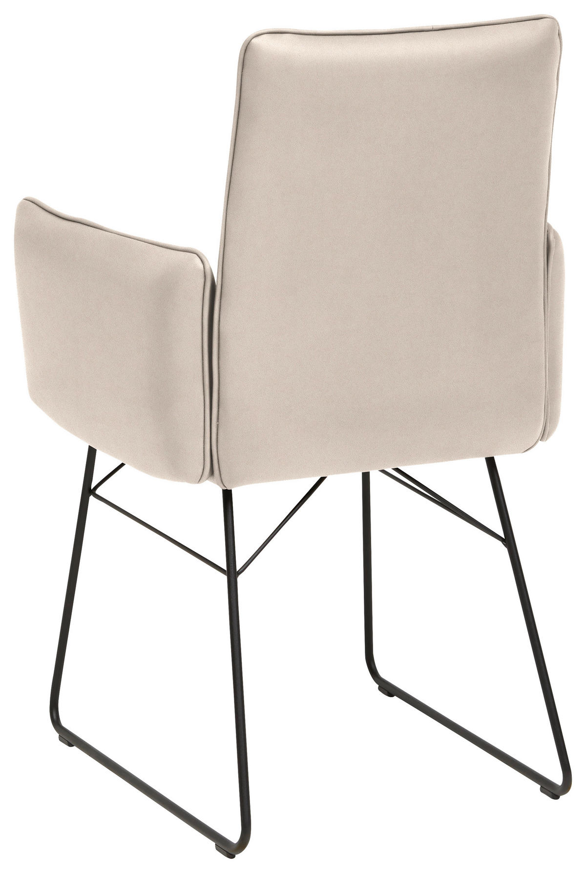 ARMLEHNSTUHL  in Stahl Mikrofaser  - Creme/Schwarz, Design, Textil/Metall (61/91/60cm) - Dieter Knoll