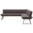 ECKBANK 243/183 cm  in Schwarz, Eichefarben, Dunkelbraun  - Eichefarben/Dunkelbraun, Design, Holz/Textil (243/183cm) - Voleo