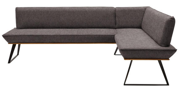 ECKBANK 243/163 cm in Schwarz, Eichefarben, Dunkelbraun - Eichefarben/Dunkelbraun, Design, Holz/Textil (243/163cm) - Voleo