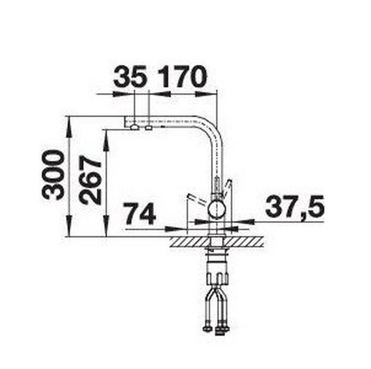 KÜCHENARMATUR 527736  - Anthrazit, Basics, Metall (16/30/25,3cm) - Blanco