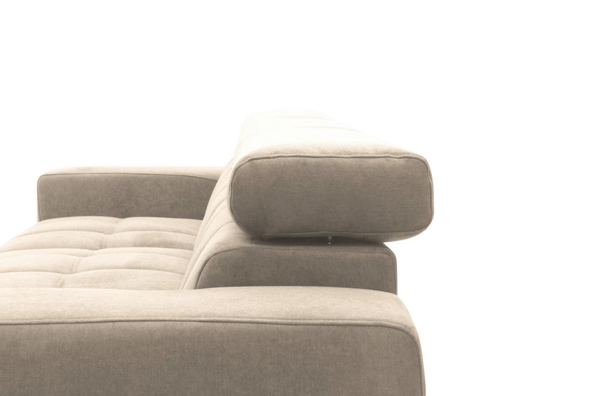 ECKSOFA TRENTO Taupe Mikrofaser  - Taupe/Dunkelgrau, MODERN, Textil/Metall (287/175cm) - MID.YOU