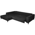 ECKSOFA  in Chenille Schwarz  222/279 cm  - Schwarz, KONVENTIONELL, Kunststoff/Textil (222/279cm) - Hom`in