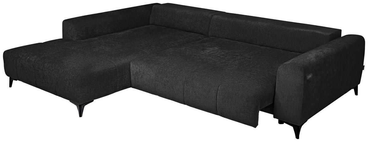 HÖRNSOFFA i chenille svart  - svart, Klassisk, textil/plast (222/279cm) - MID.YOU