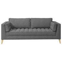 3-SITZER-SOFA in Bouclé Schwarz  - Schwarz/Naturfarben, Design, Holzwerkstoff/Textil (170/95/85cm) - MID.YOU