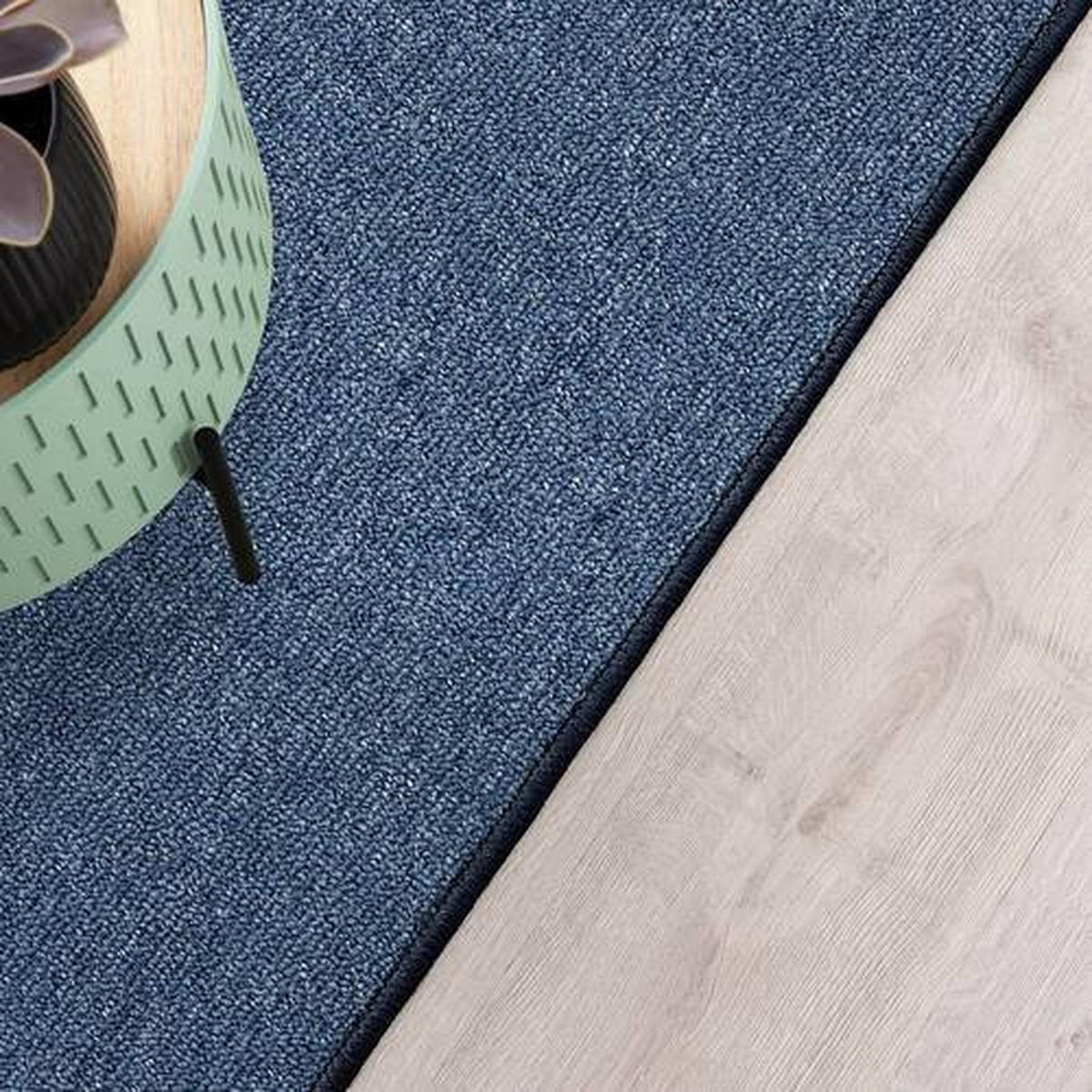 LÄUFER 80/250 cm London Blau  - Blau, Basics, Kunststoff/Textil (80/250cm)